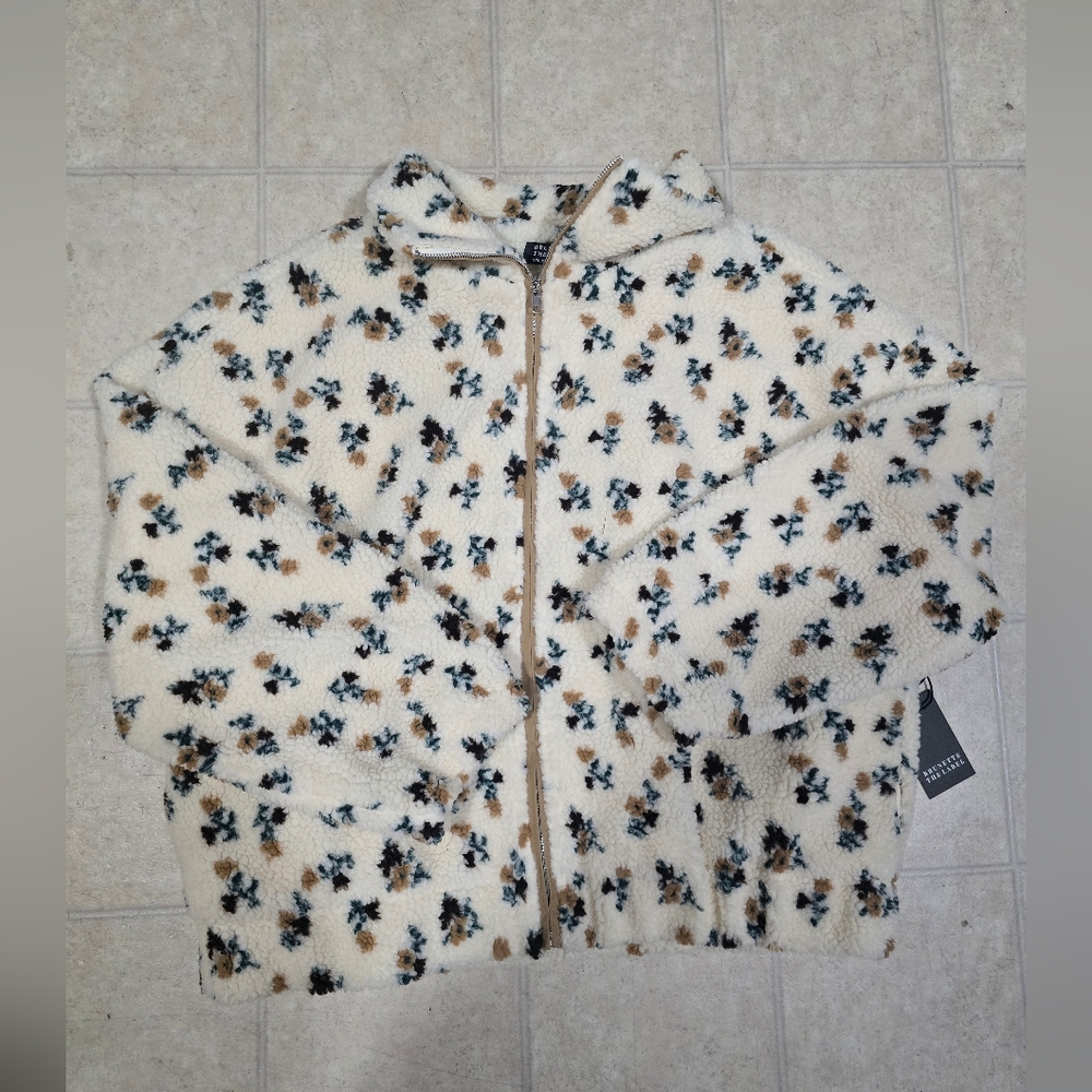SOLD - Floral Sherpa Jacket - Brunette The Label 2x/3x, xxl/xxxl